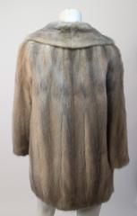 Grey Mink 3/4 Length Belted Coat