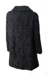 60s Black Broadtail Double Breasted Coat