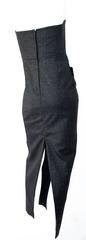 80s Isaac Mizrahi Charcoal Strapless Column Dress