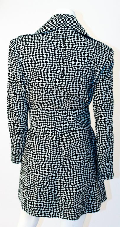 60s Cotton Black and White OP ART Double Breasted Jacket For Sale at ...