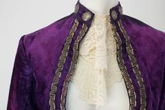 Edwardian Purple Velvet Louis XIV Pirate Prince Jacket with Jabot