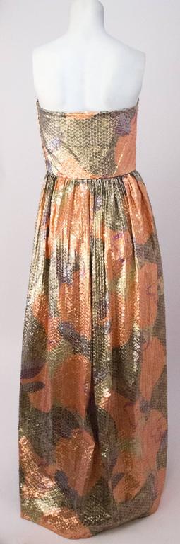 peach and silver gown