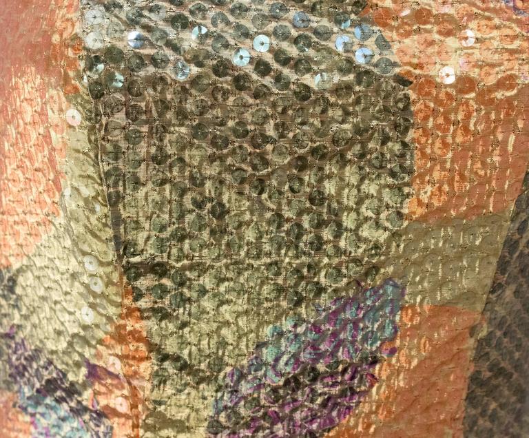 peach and silver gown