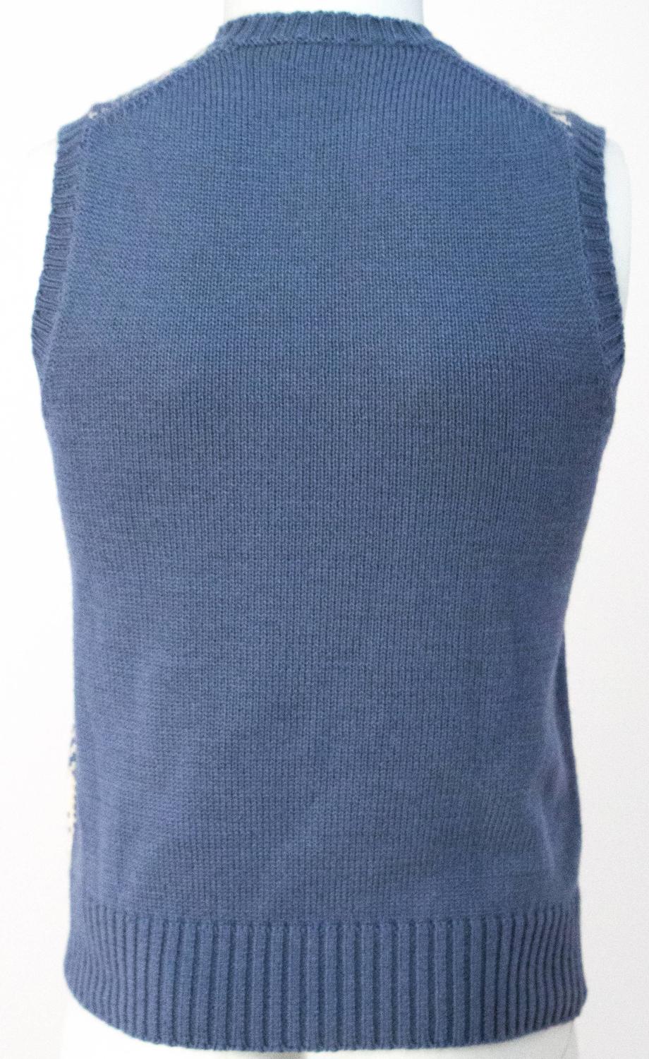 70s Bill Blass Blue and Cream Plaid Sweater Vest For Sale at 1stDibs | bill blass 70s sweater vest, sweater vest plaid