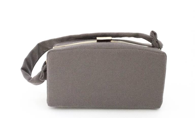 50s Grey Wool Box Purse For Sale at 1stDibs