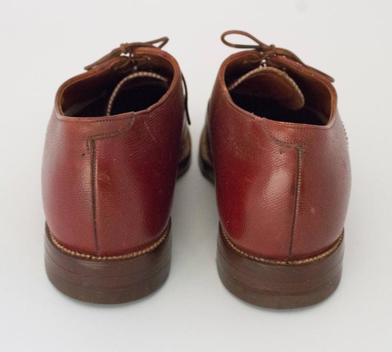 50s Mens Brown Cap Toe Lace Up Shoes with Lift at 1stDibs | mens 50s shoes