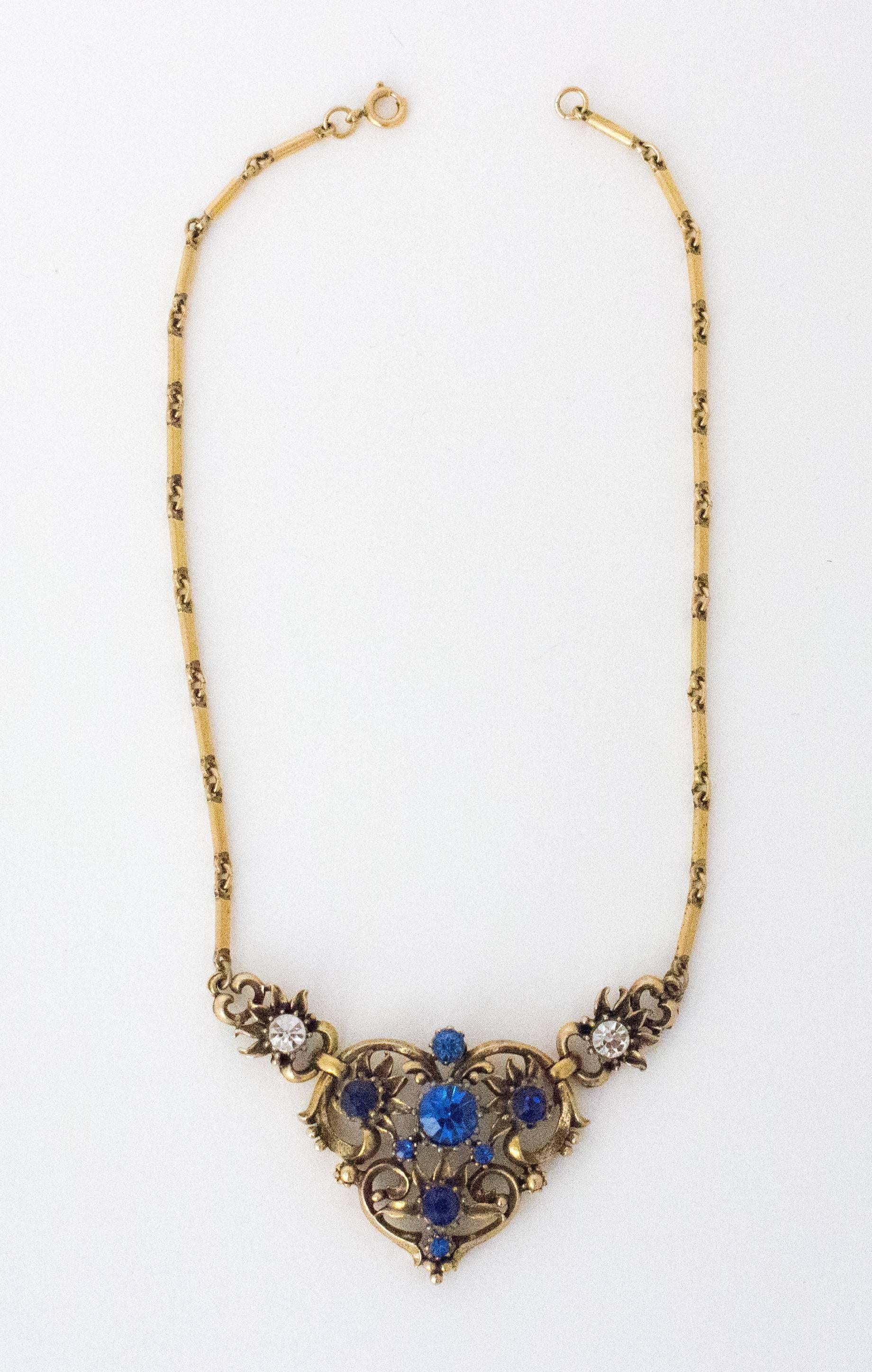 40s Coro Blue Crystal Necklace

15.25