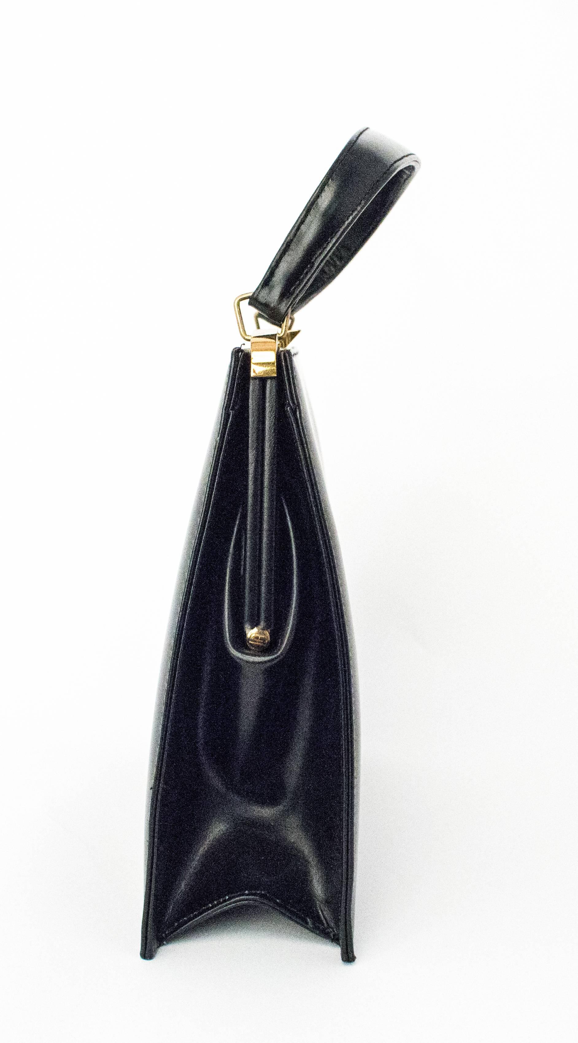 Women's 50s Dofan Black Leather Handbag