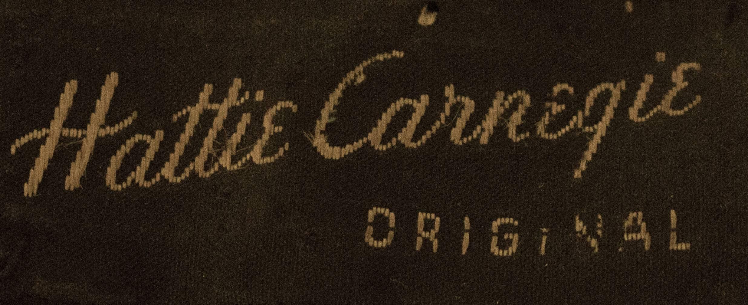 30s Hattie Carnegie Black Fur Felt Beret Style Hat 1