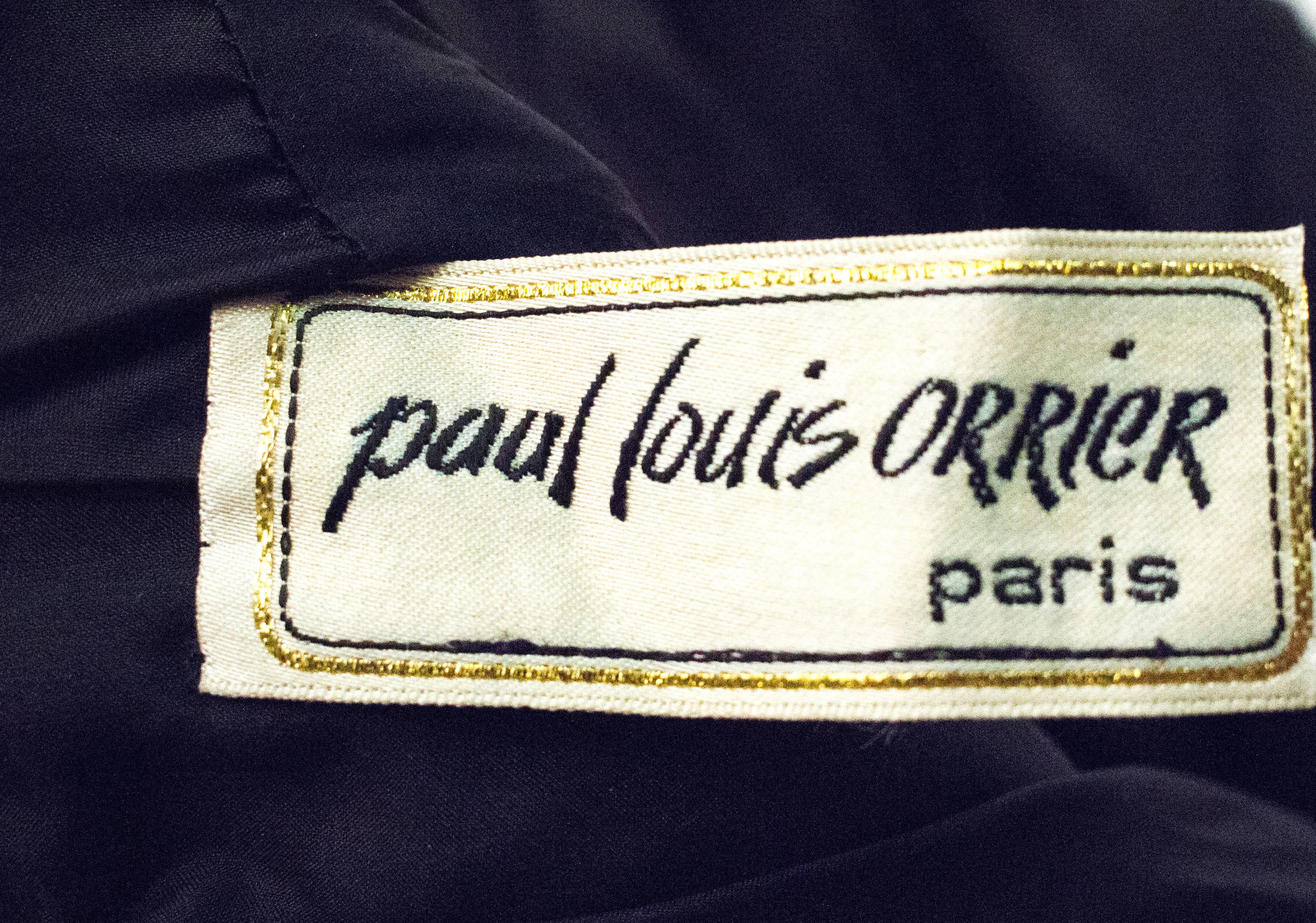 Paul-Louis Orrier - Robe de cocktail noire en taffetas et paillettes des années 80 Excellent état à San Francisco, CA