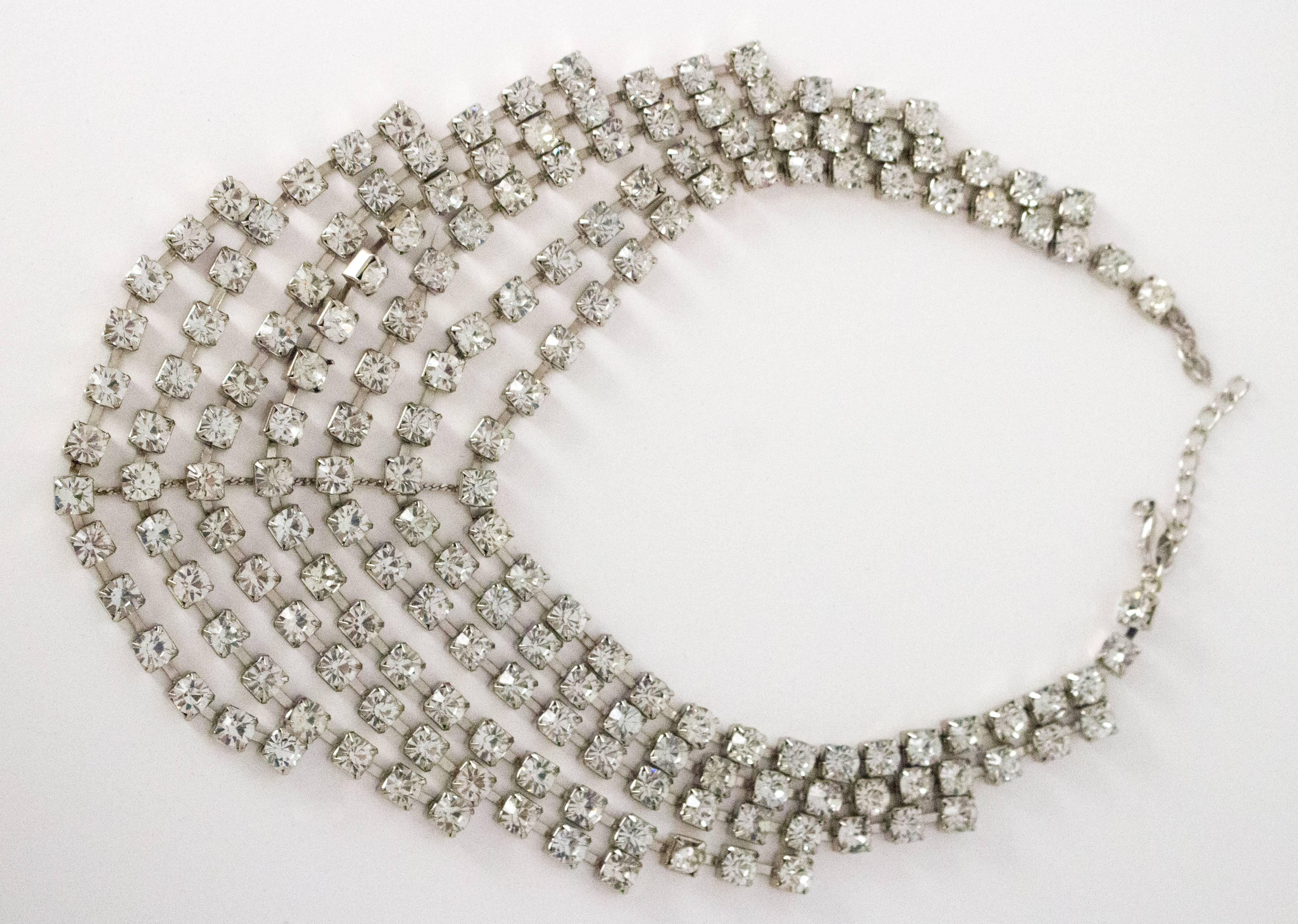 Women's 80s Tiered Crystal Necklace
