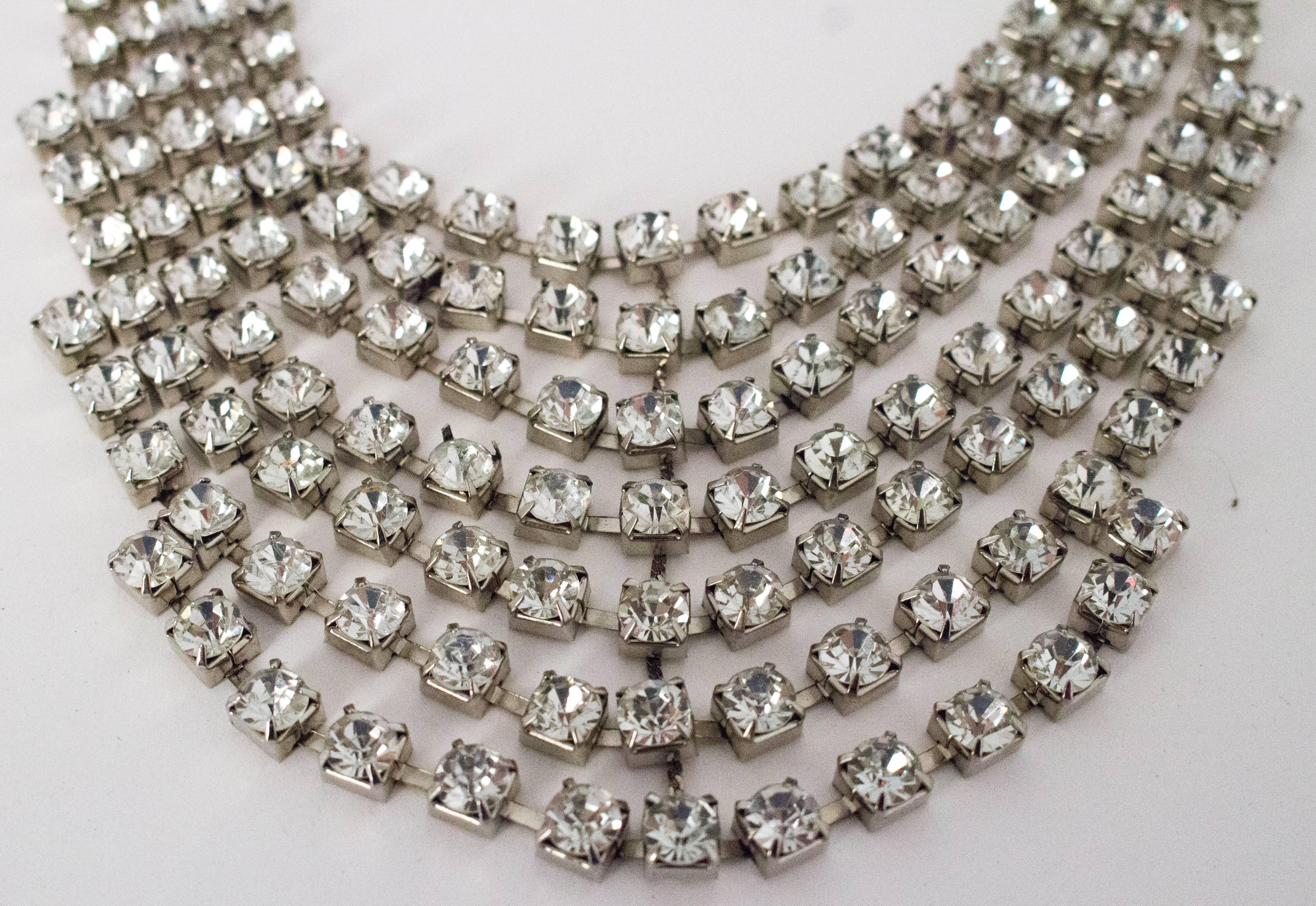 80s Tiered Crystal Necklace 1