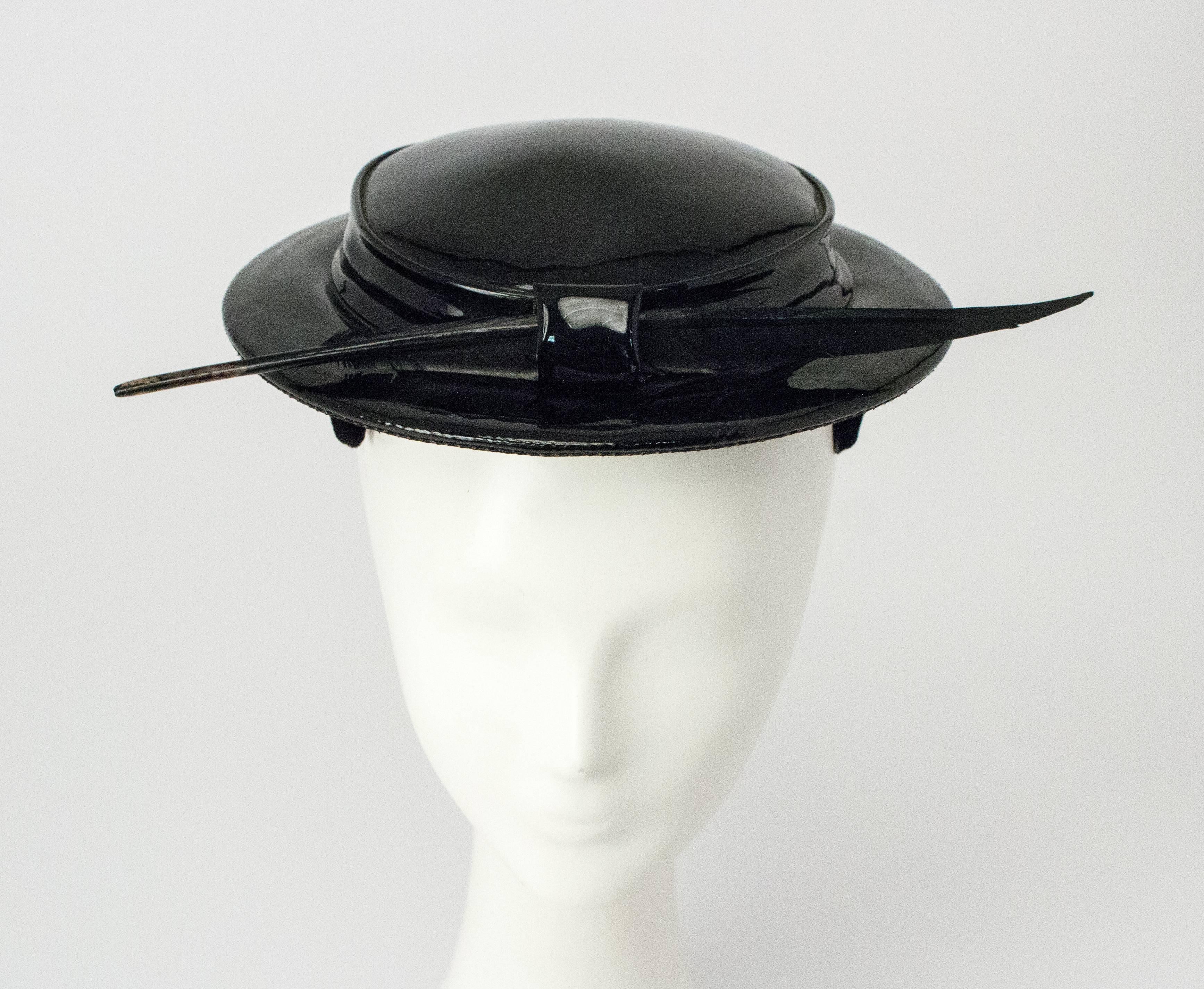 50s Patent Leather Fashion Hat 1