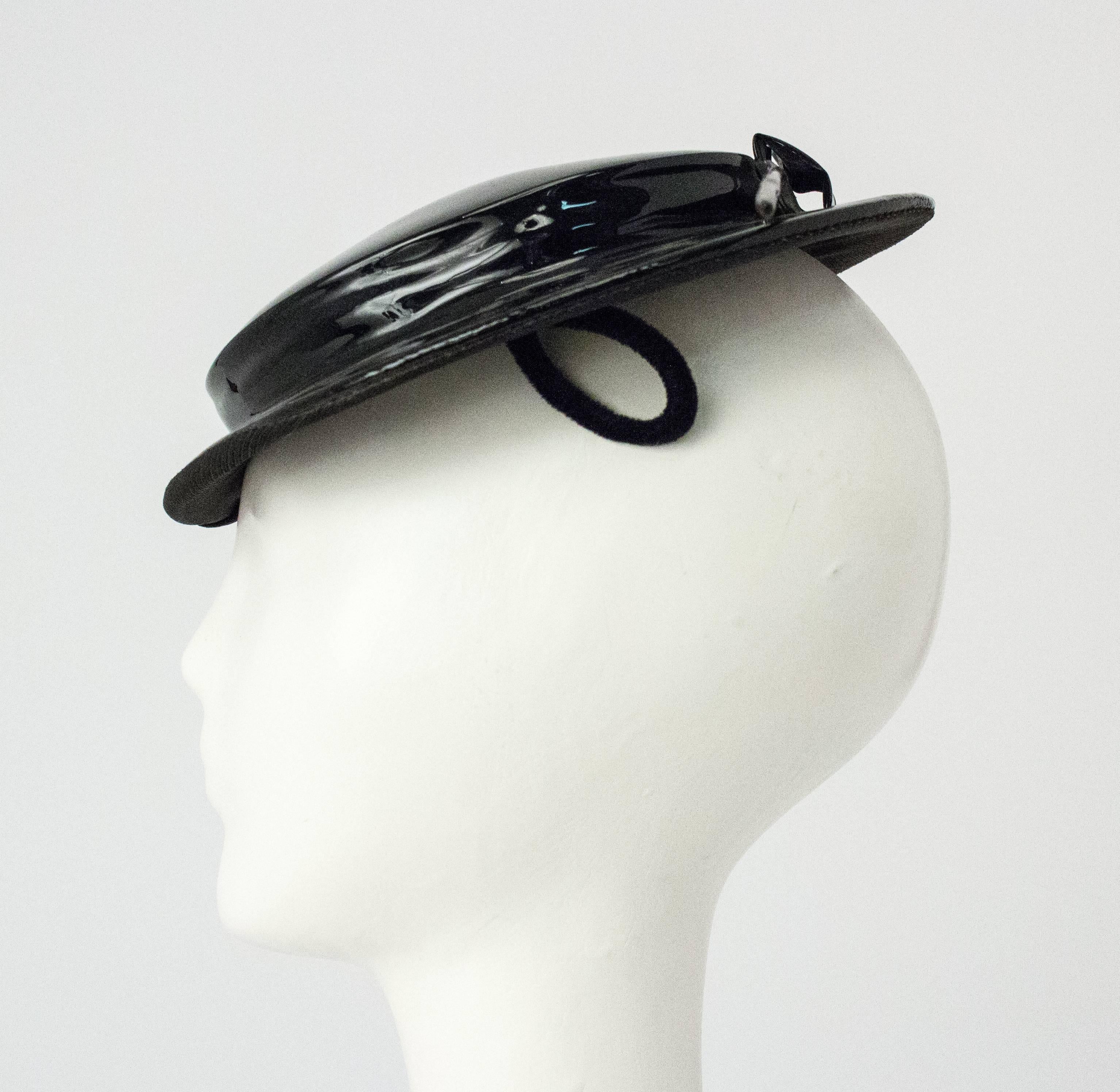 50s Patent Leather Fashion Hat 3