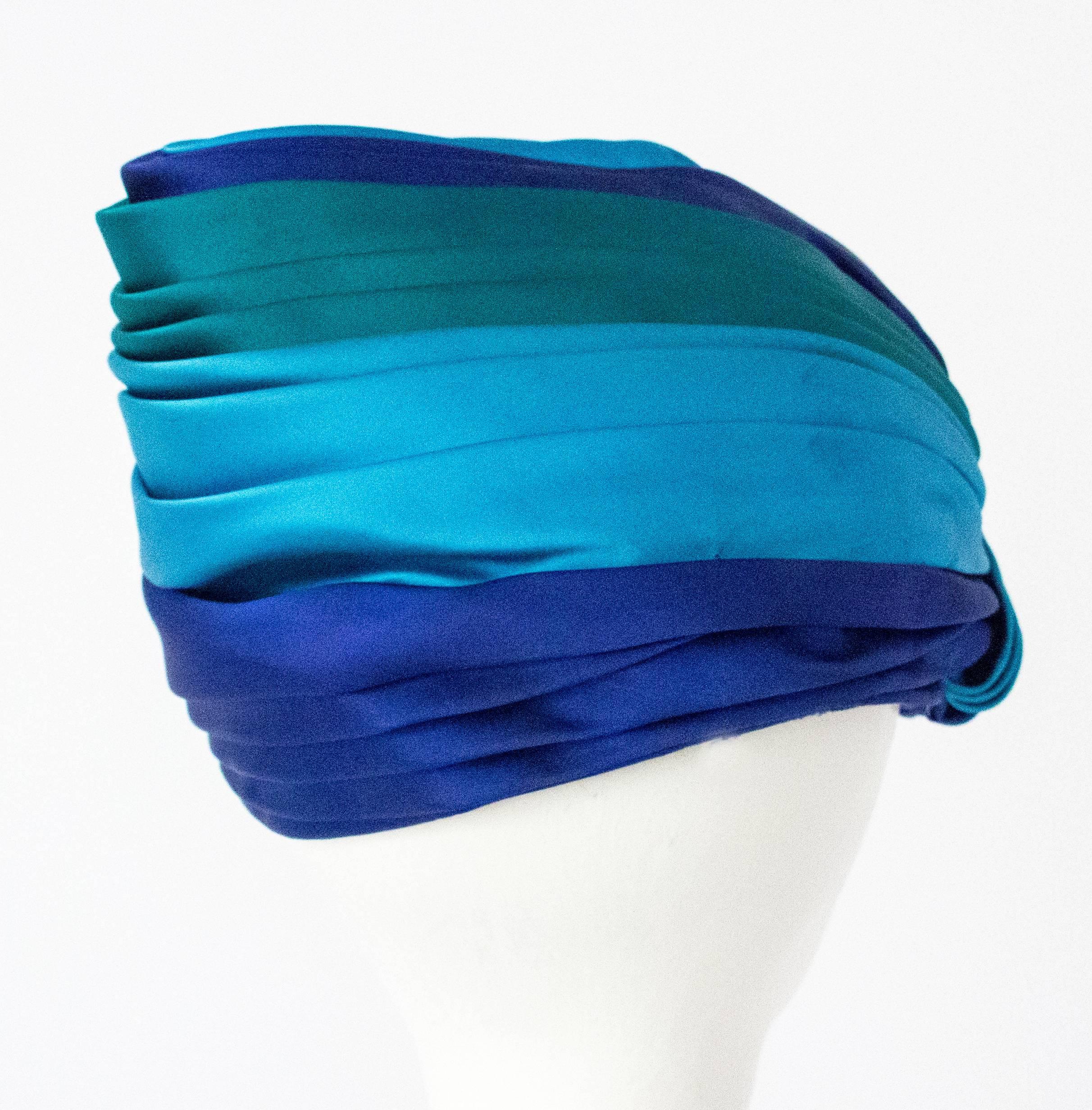 60s Christian Dior Silk Satin Turban  1