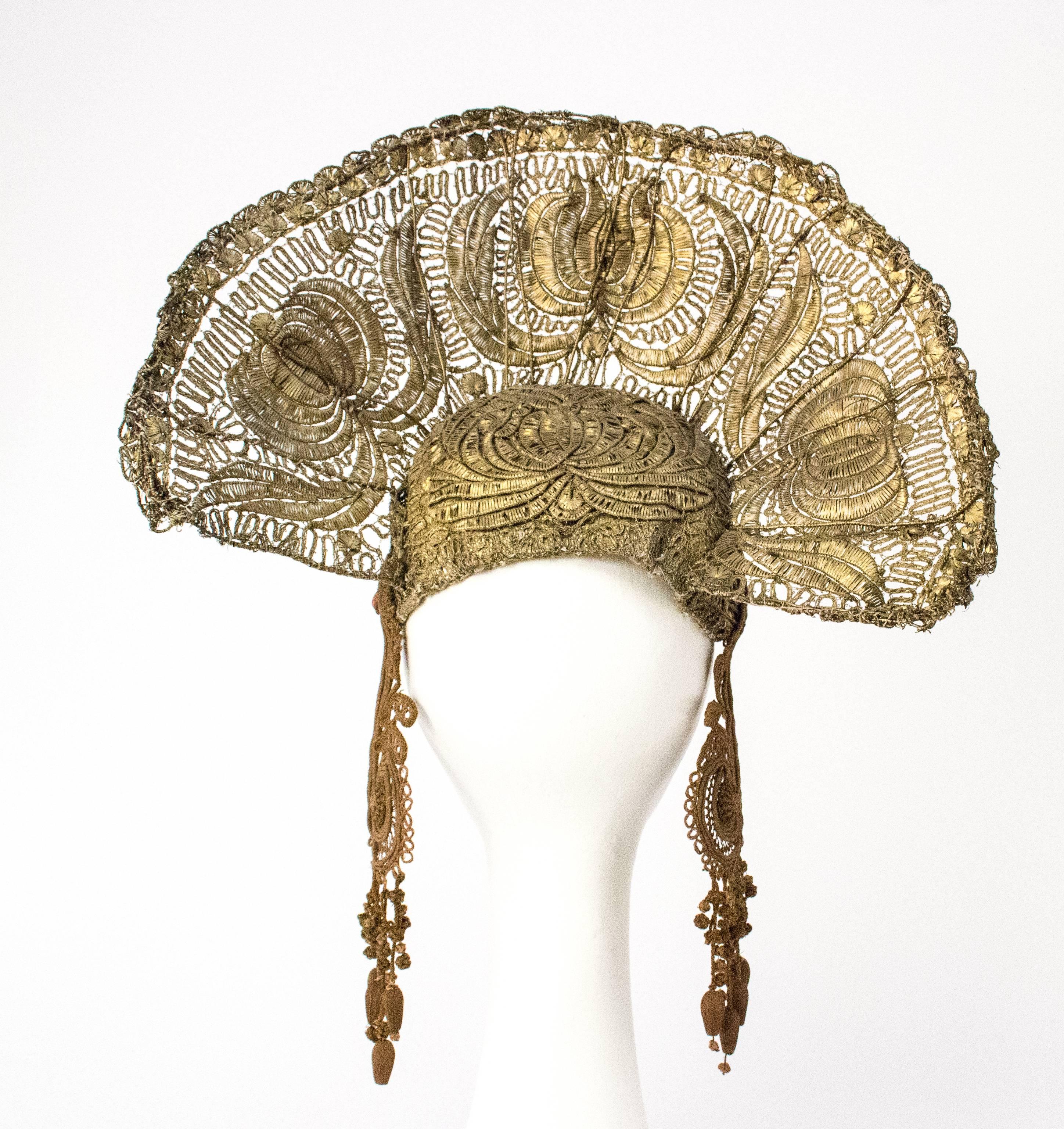 Edwardian Gold Headpiece In Excellent Condition In San Francisco, CA