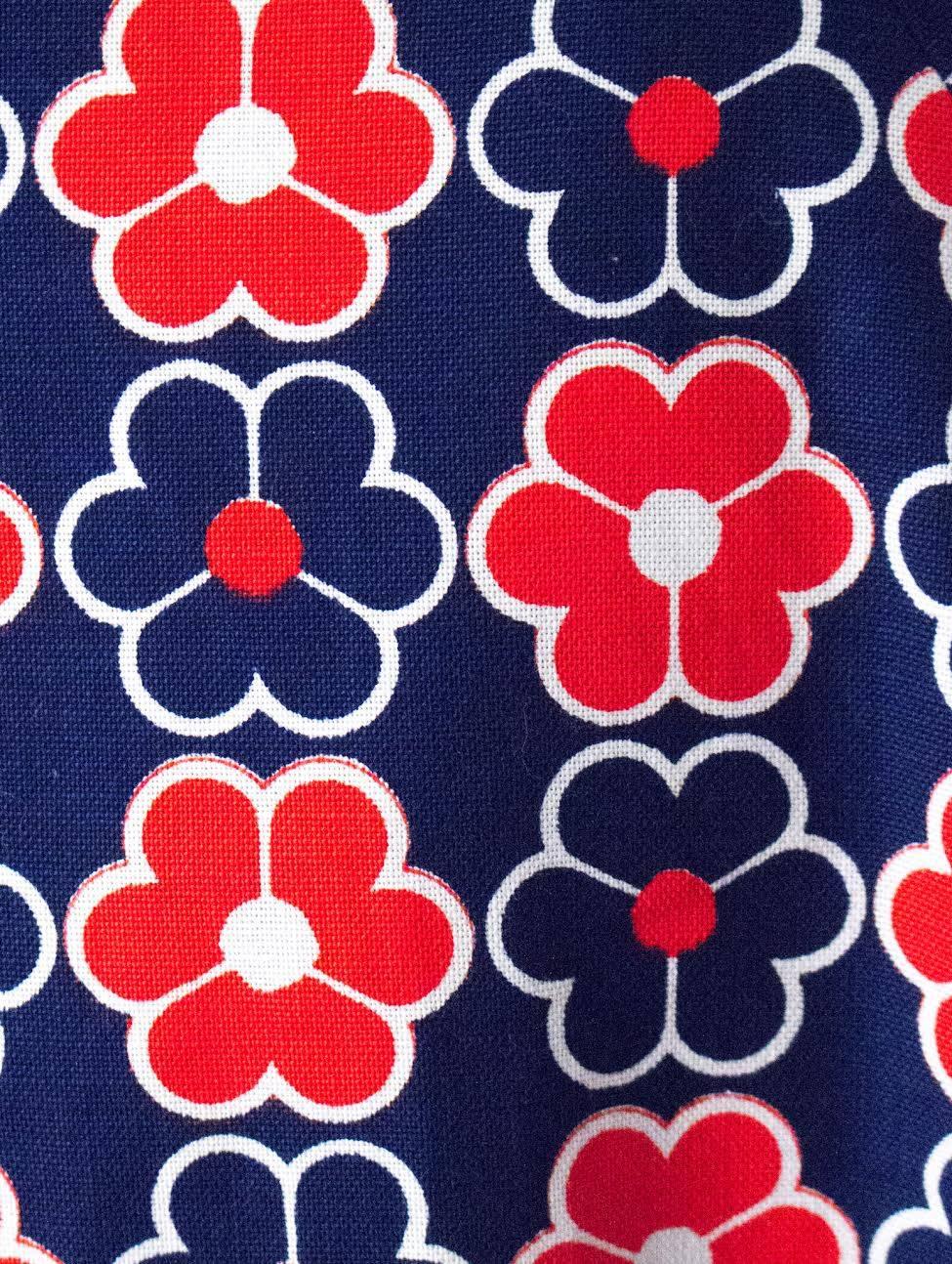 Chaqueta Mod con estampado Flower Power rojo, blanco y azul de los años 60 Negro en venta