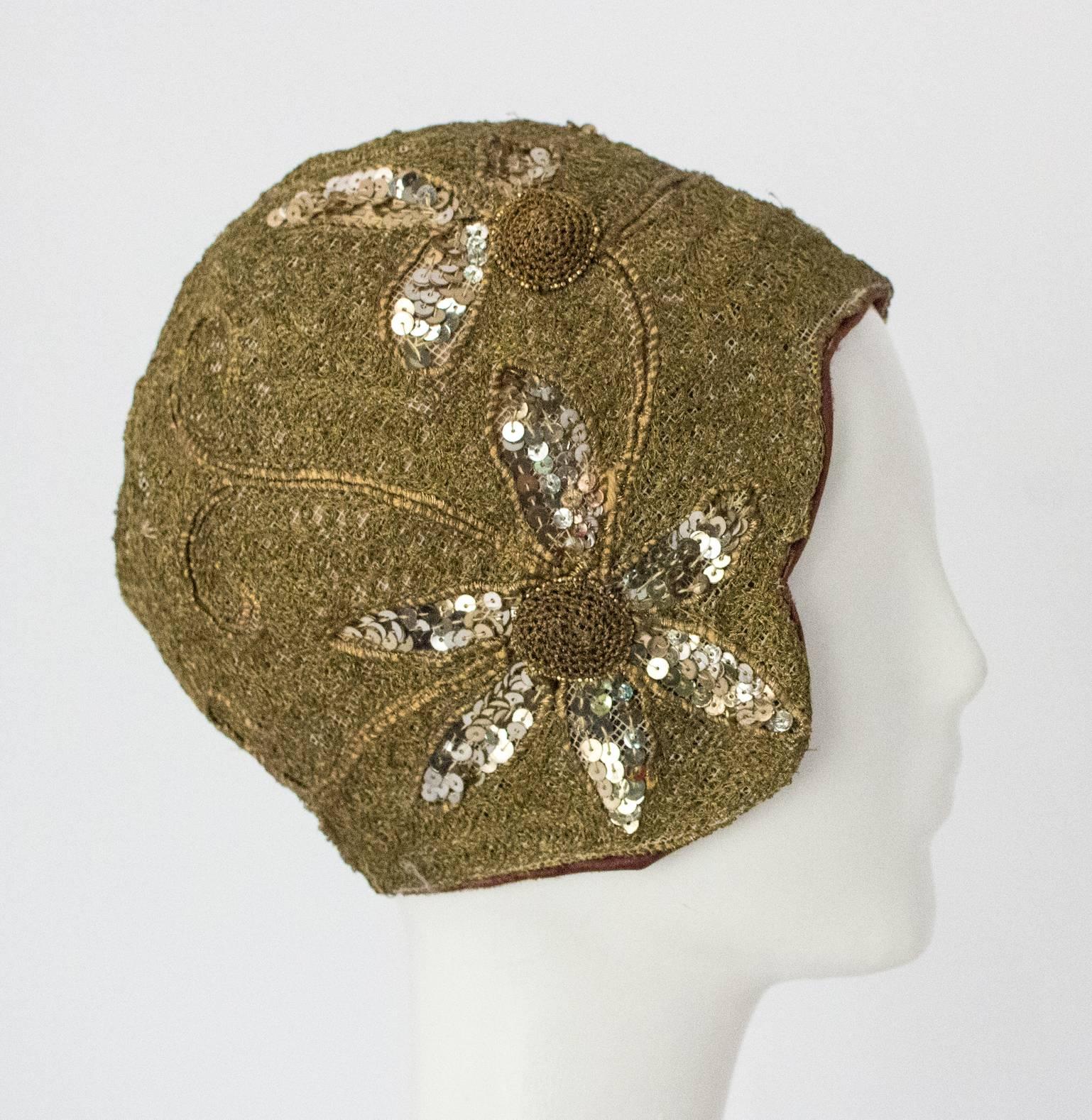 sequin skull cap