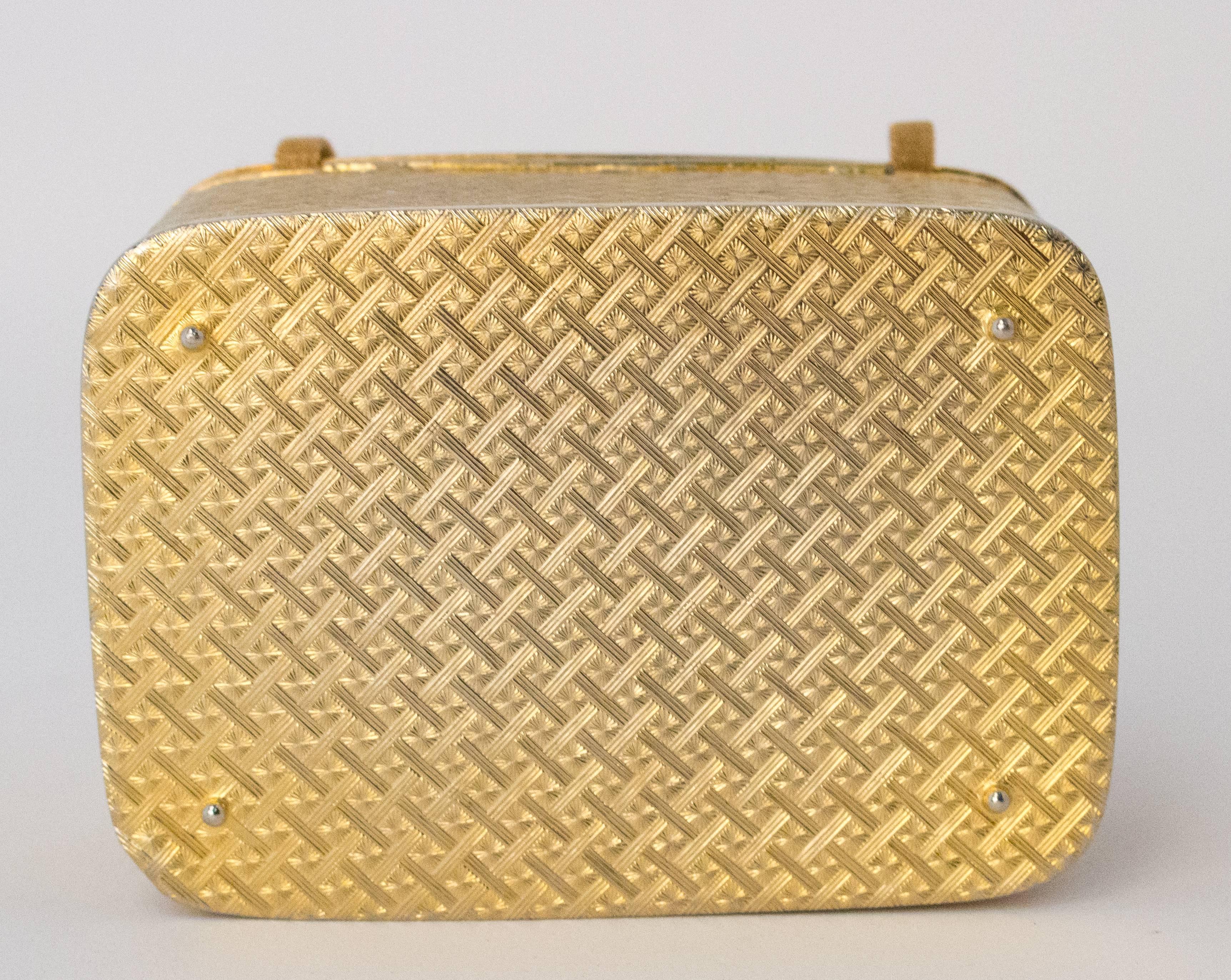 50s Walborg Gold Basket Purse made in Italy In Good Condition In San Francisco, CA