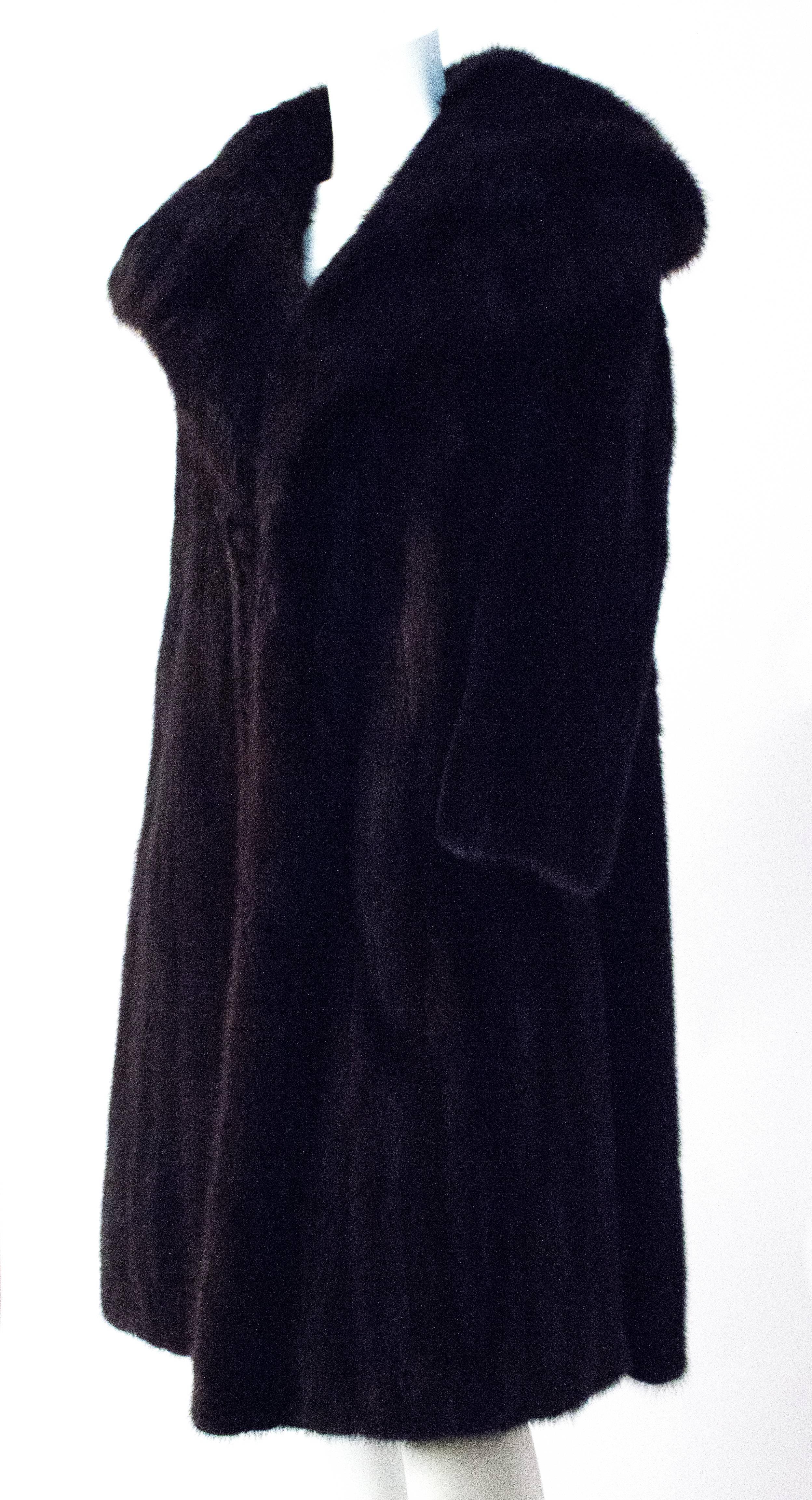 70s Dark Brown Mink Coat with Sable Collar at 1stDibs | mink cape ...
