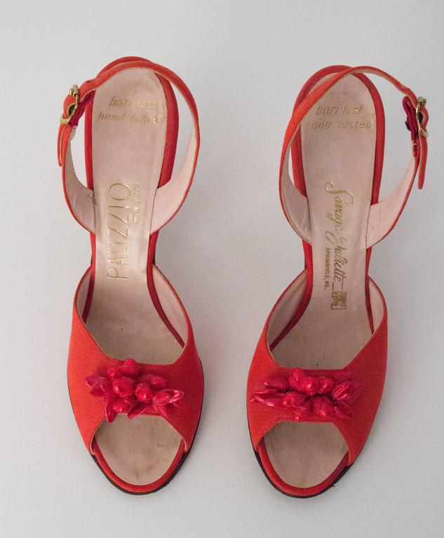 50s Red Peep-toe Slingback Heel For Sale at 1stDibs | red slingback ...