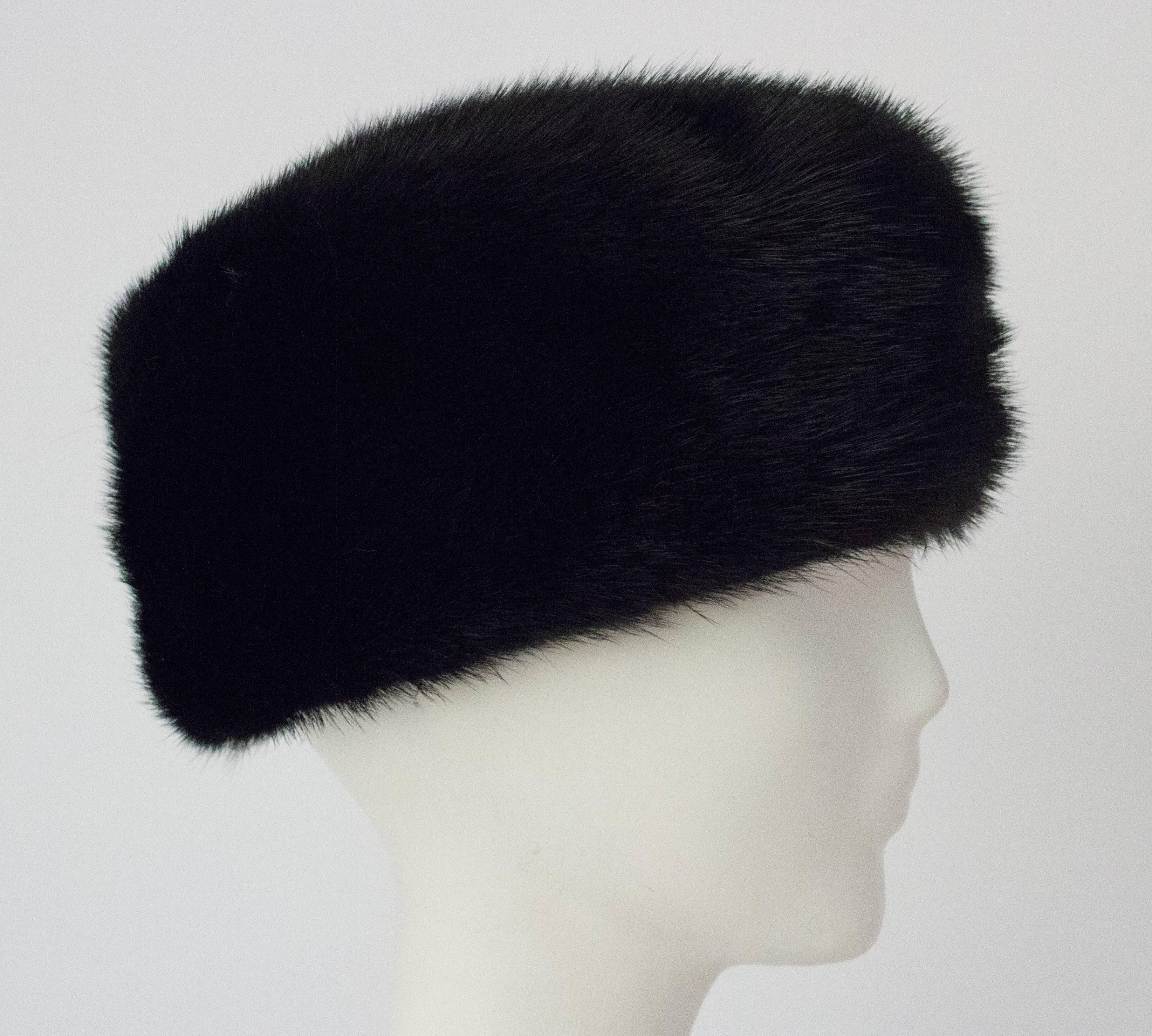 60s Black Mink Hat In Excellent Condition In San Francisco, CA