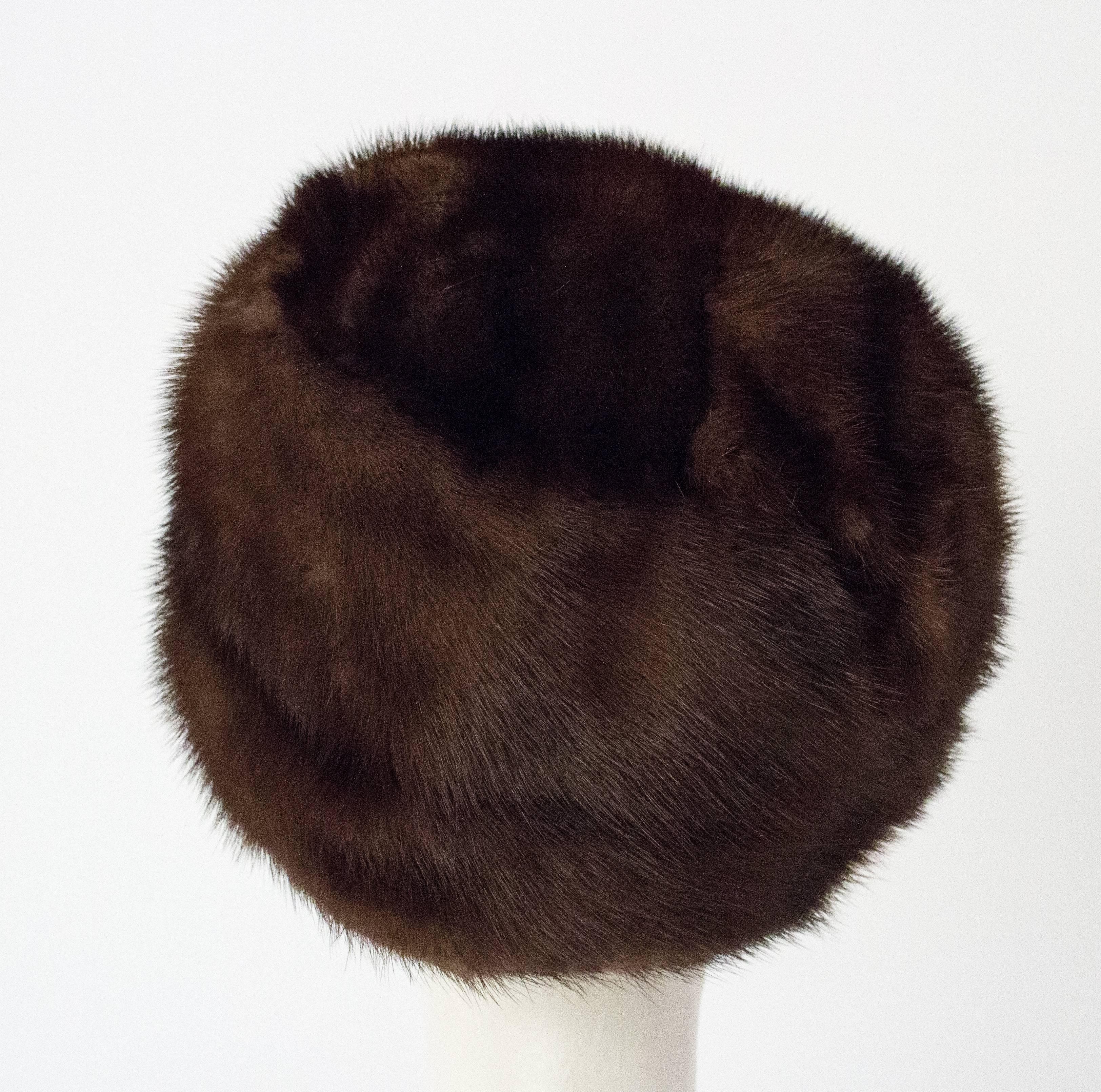 Black 60s Chocolate Mink Hat