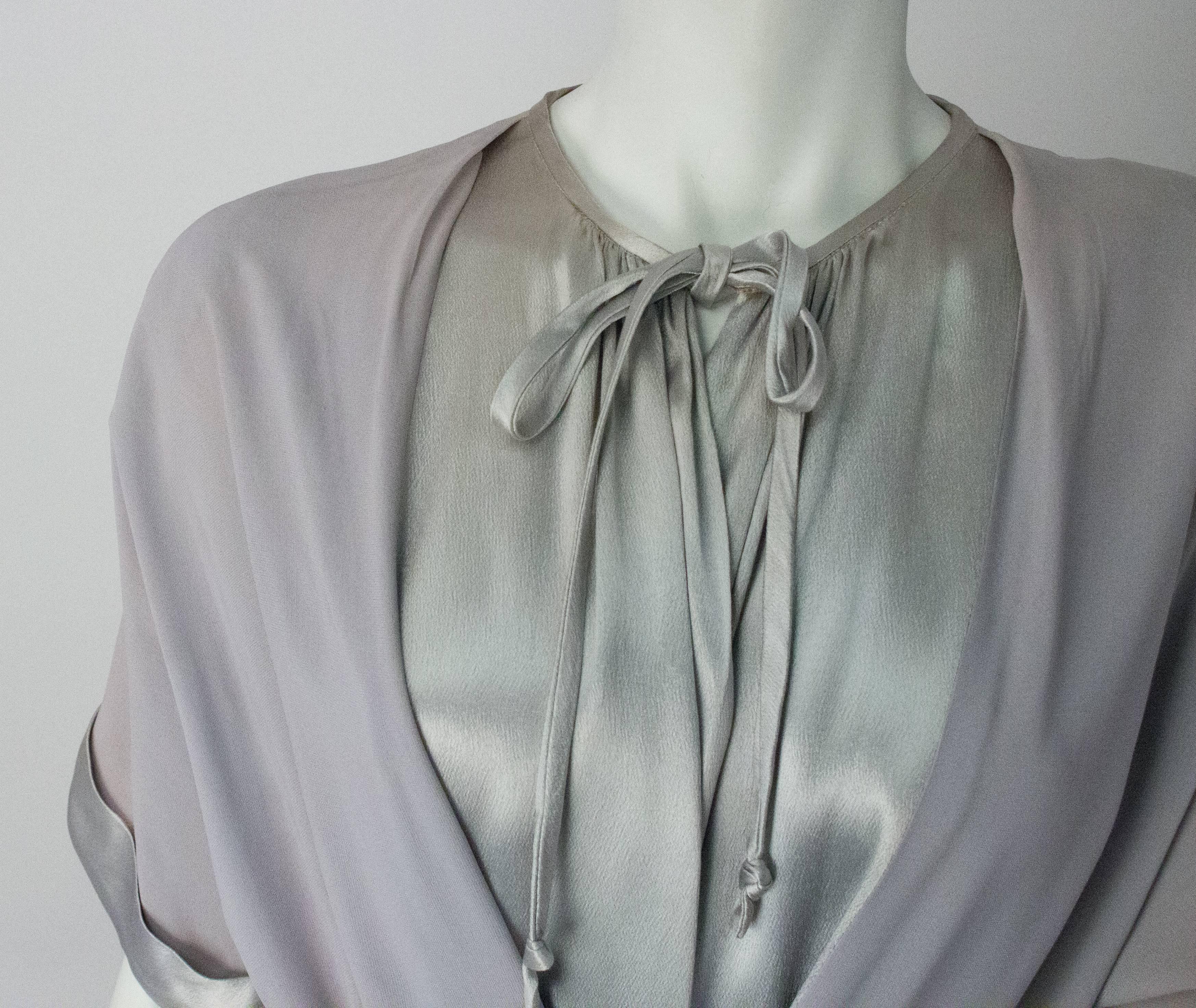 Gray 30s Silk House Gown