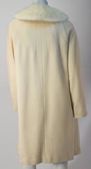 60s Cream Cashmere Coat with Mink Collar