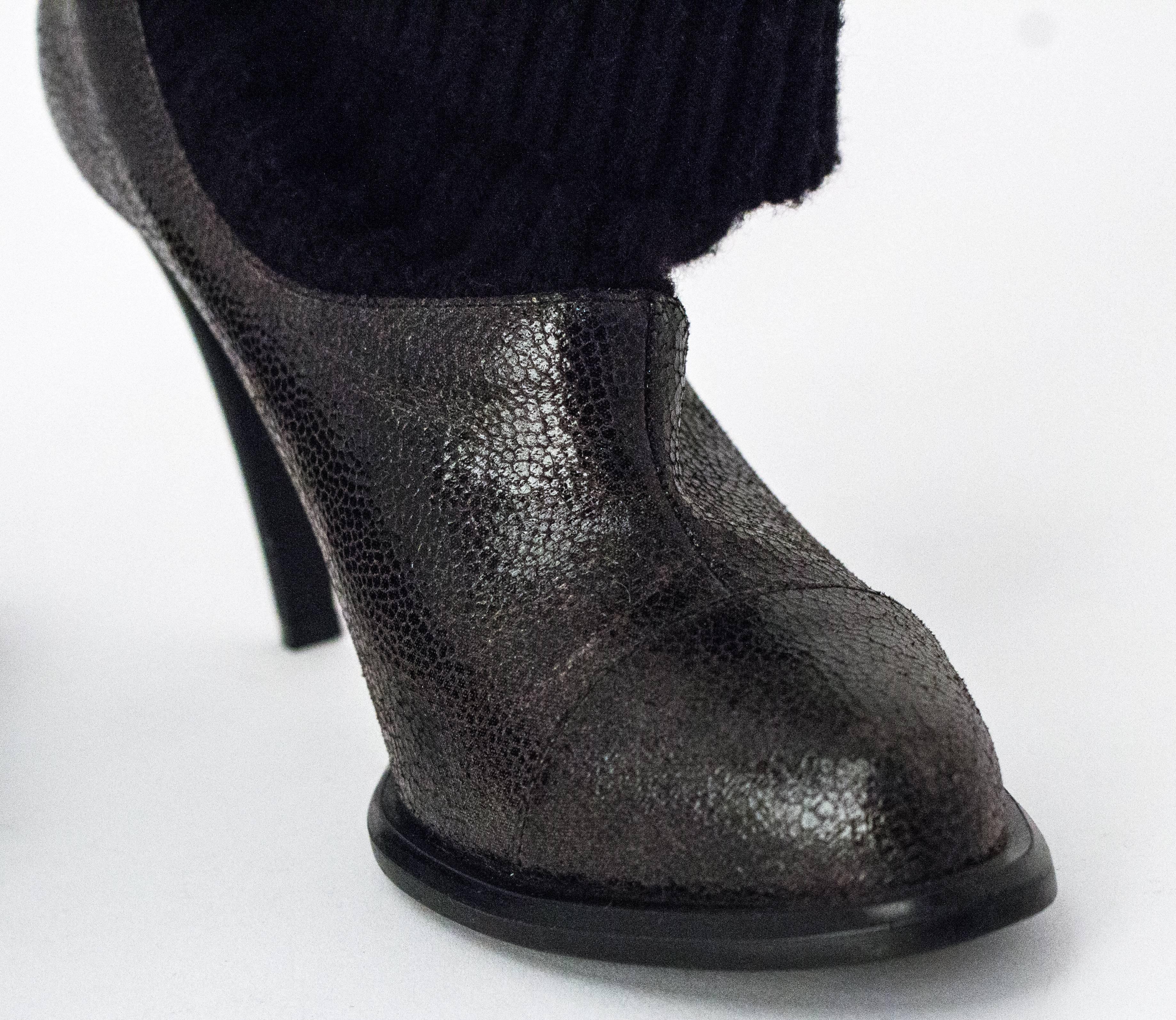 90s Stella McCartney Sock Bootie. Size EU 37 1/2. 2 3/4" heel. Vegan leather.