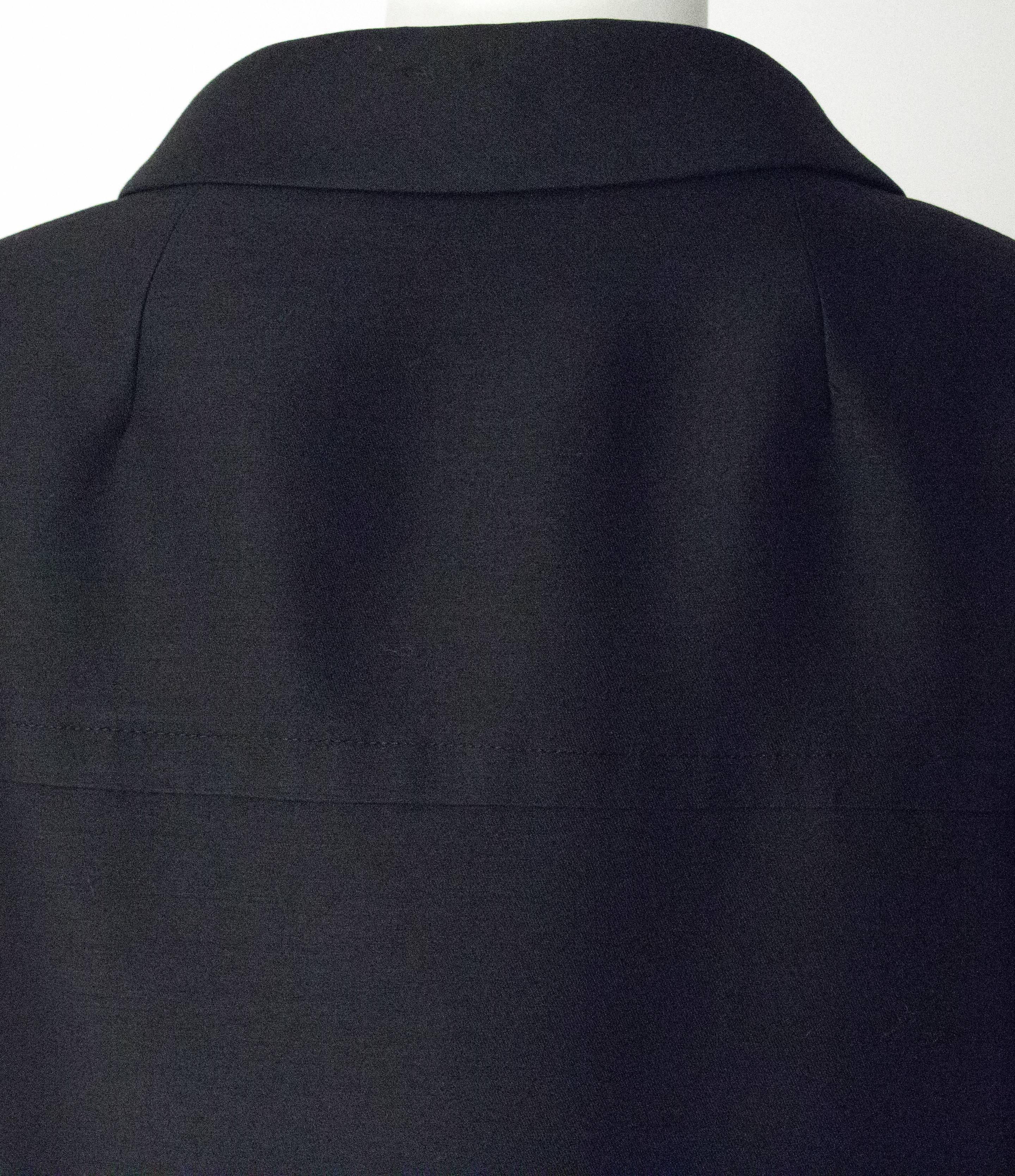 Women's 50s Saks Fifth Ave Black Silk Trapeze Coat