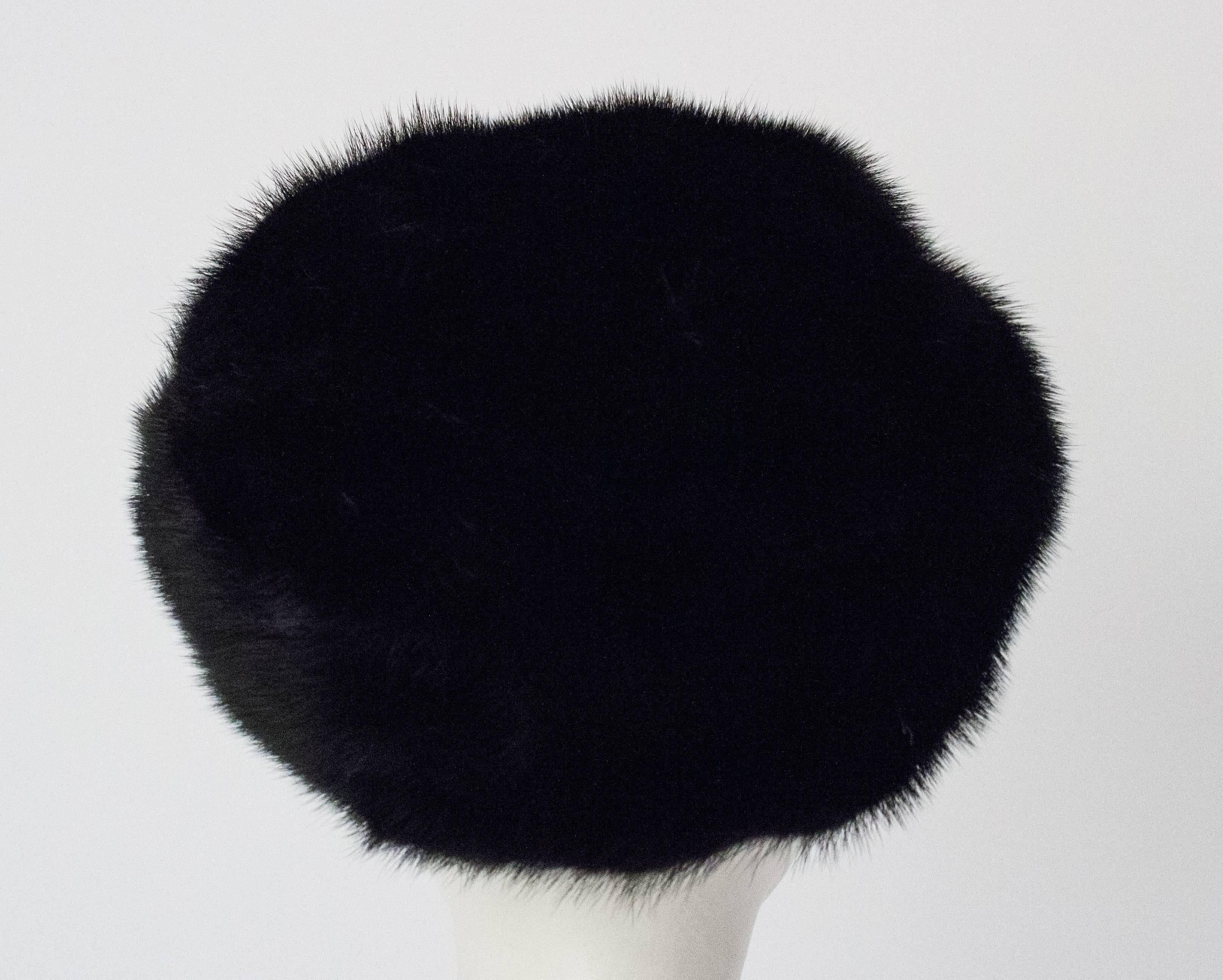 Women's 50s Black Mink Hat