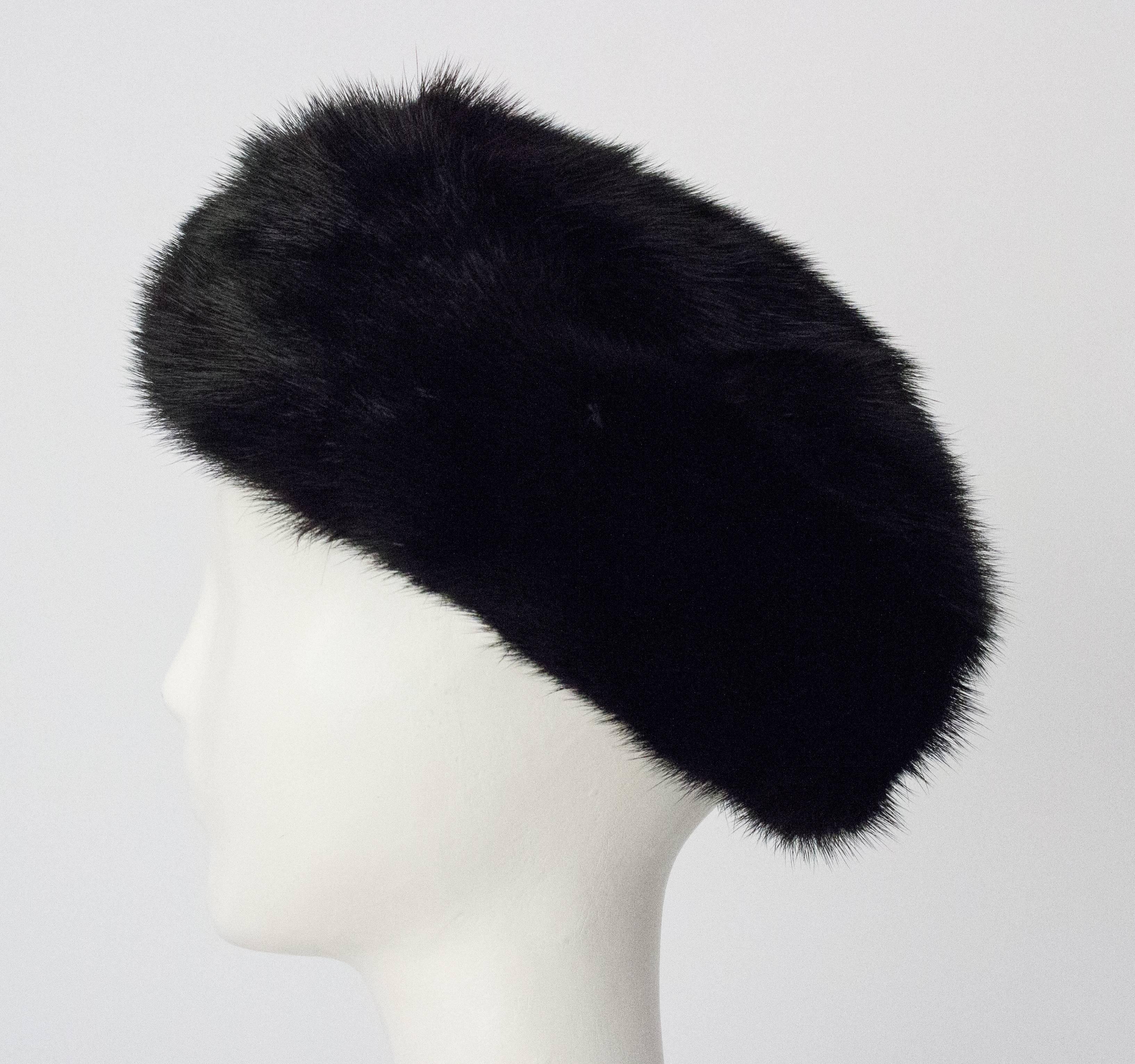 50s Black Mink Hat In Excellent Condition In San Francisco, CA