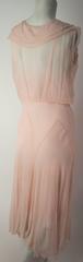 20s Pink Silk Chiffon Ruffle Dress and Slip