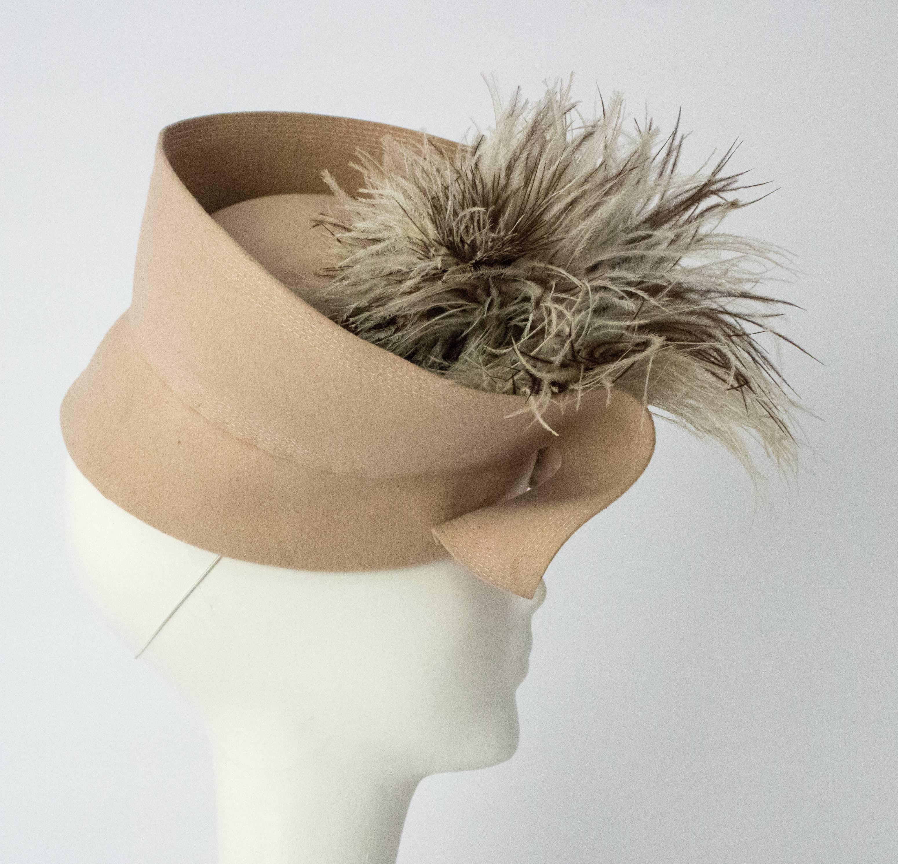 Brown 40s Taupe Fashion Hat