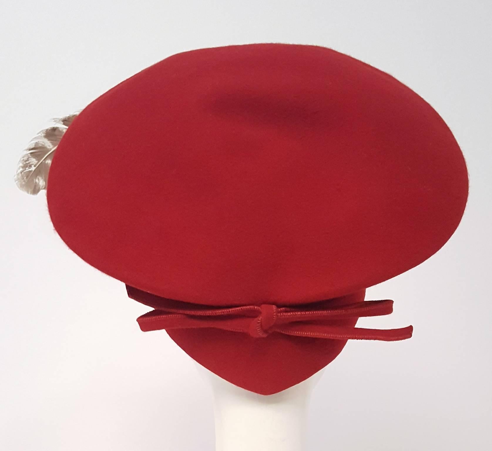 beret with feather