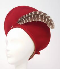decades stetson 40s beret feather felt hat