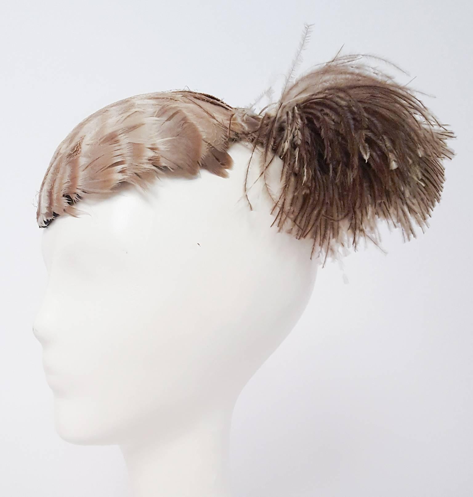 Women's 30s Feathered Fashion Hat For Sale