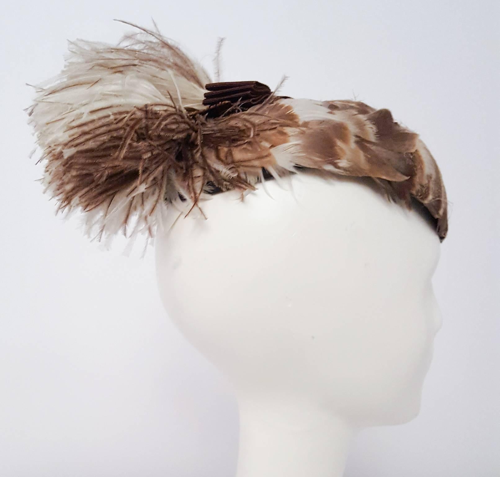 30s Feathered Fashion Hat For Sale 1