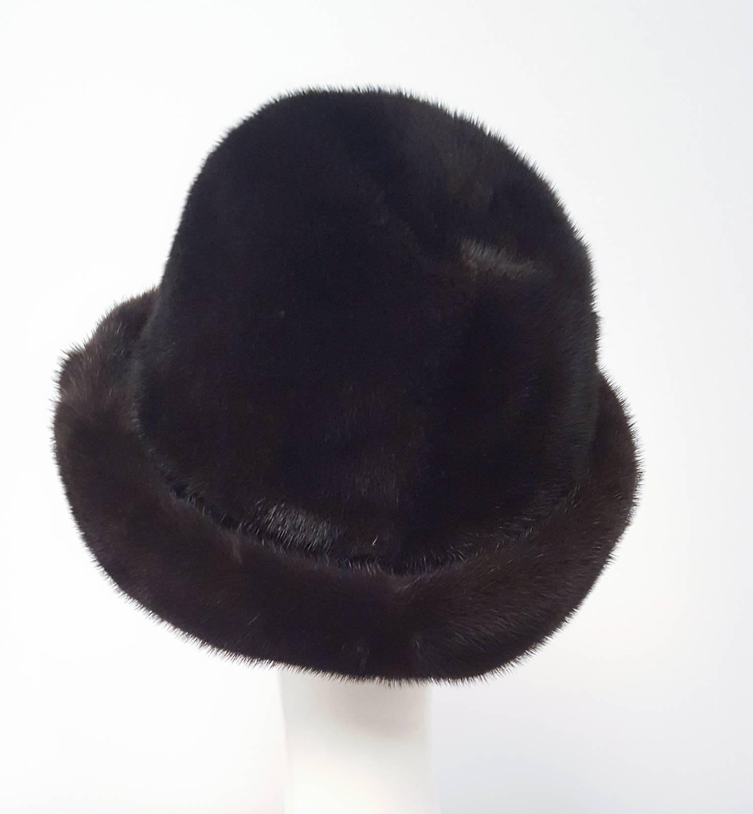 Black 60s Espresso Brown Mink Hat