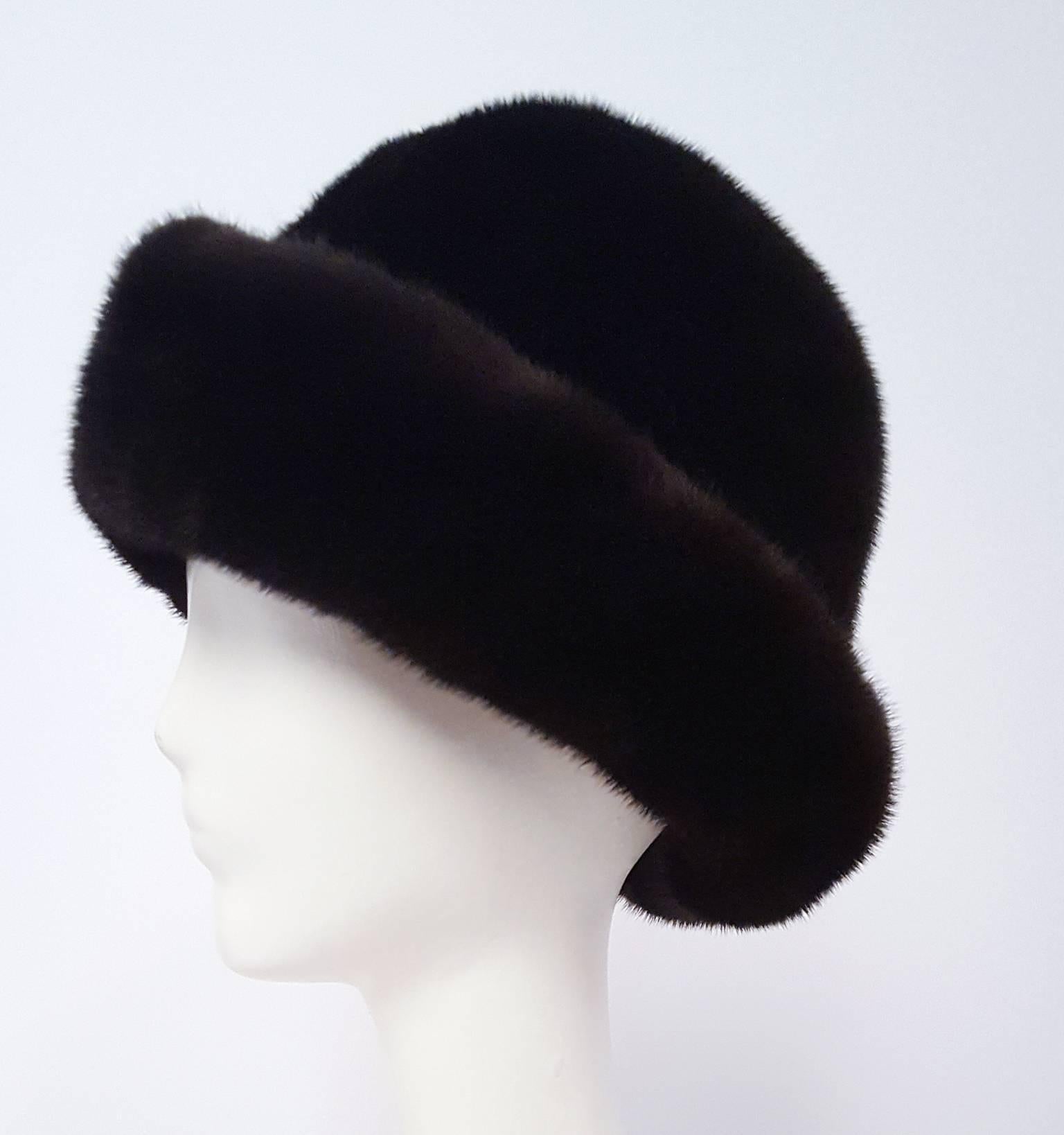 60s Espresso Brown Mink Hat. 
