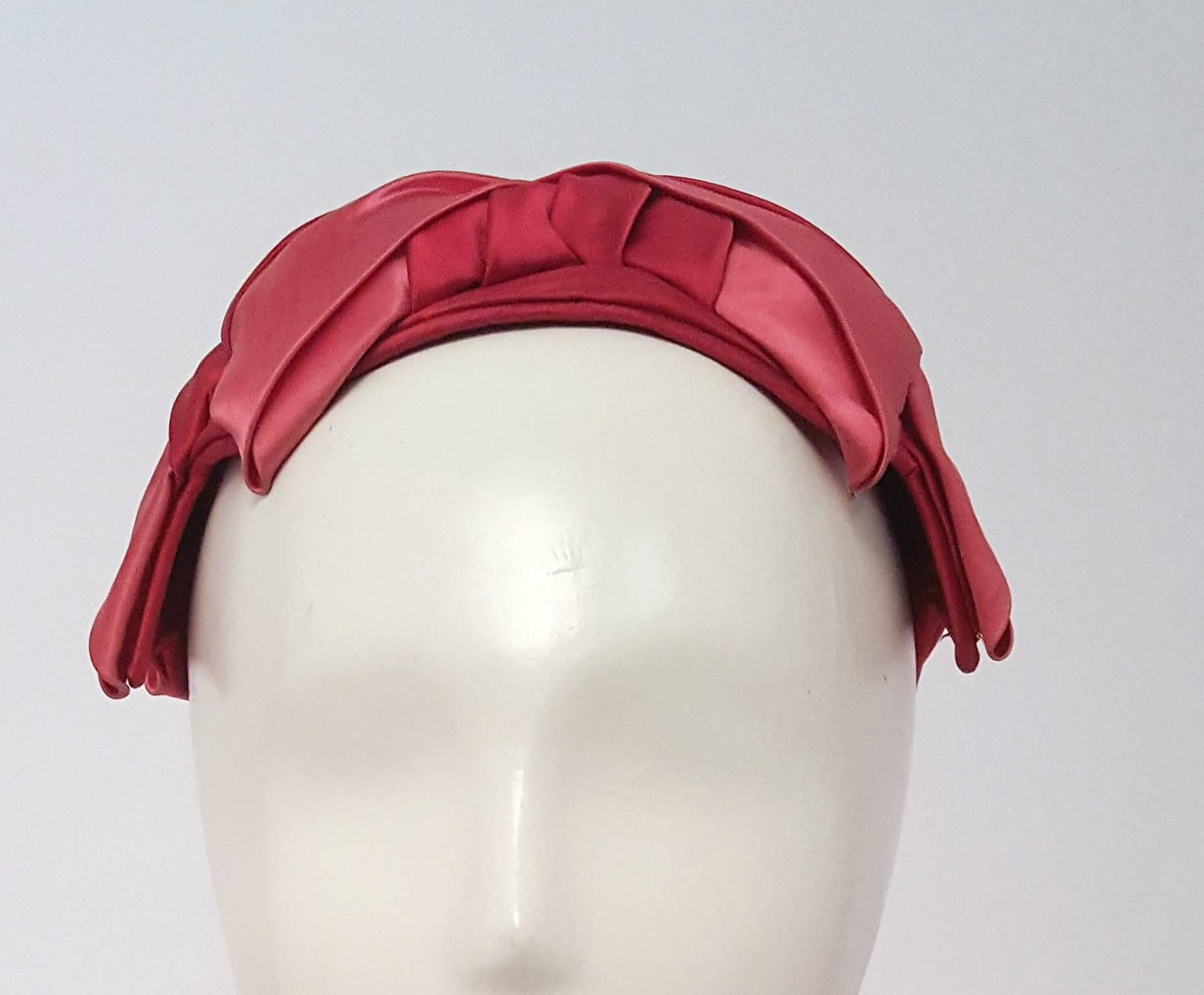50s Pink Silk Fashion Hat In Excellent Condition In San Francisco, CA