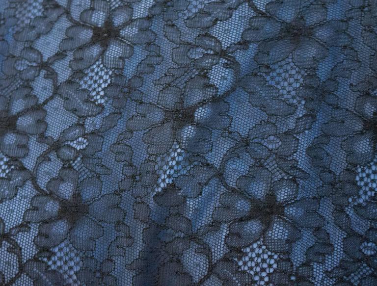 50s Black and Blue Lace Dress For Sale at 1stDibs