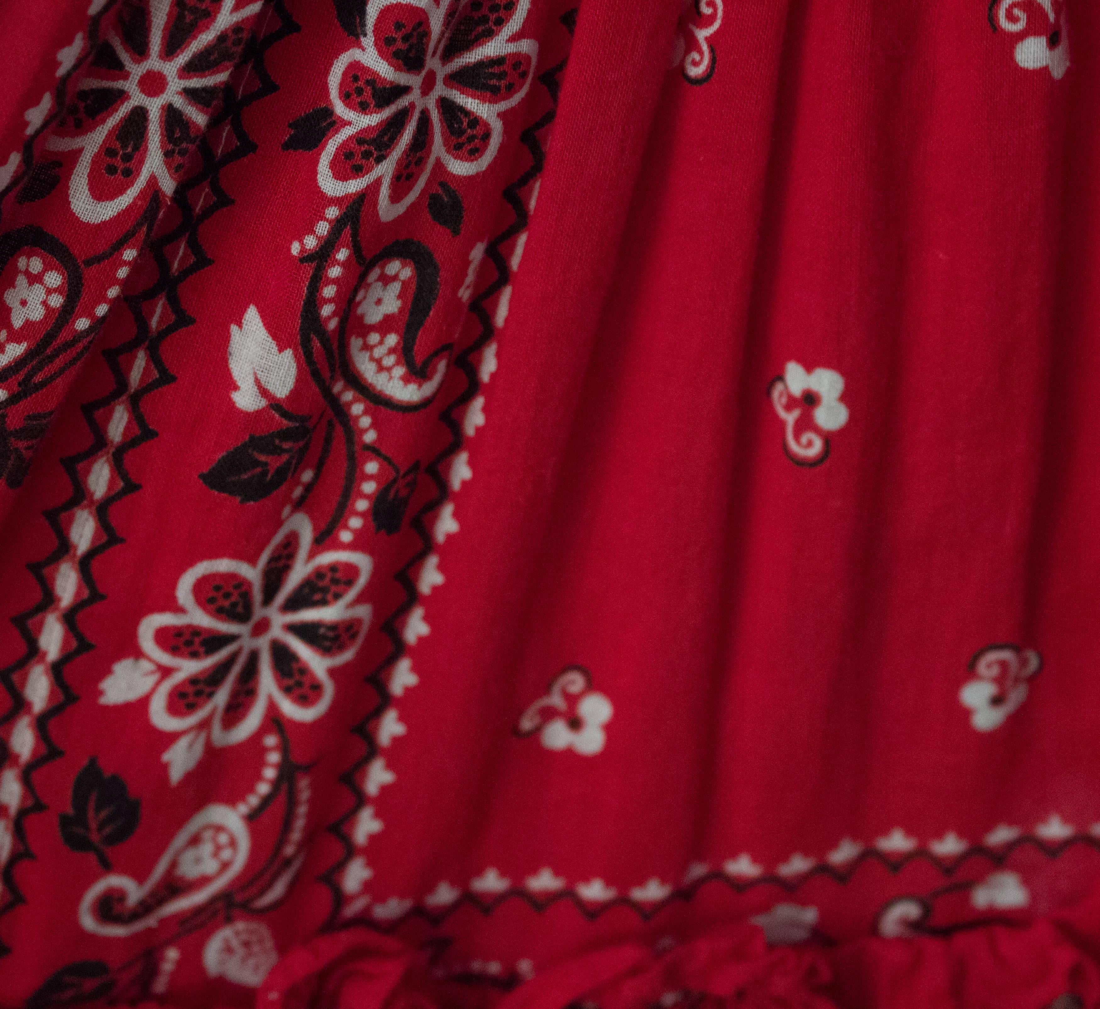 red paisley skirt