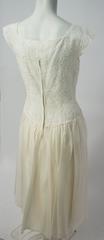 50s Emma Domb White Embroidered Organza Dress