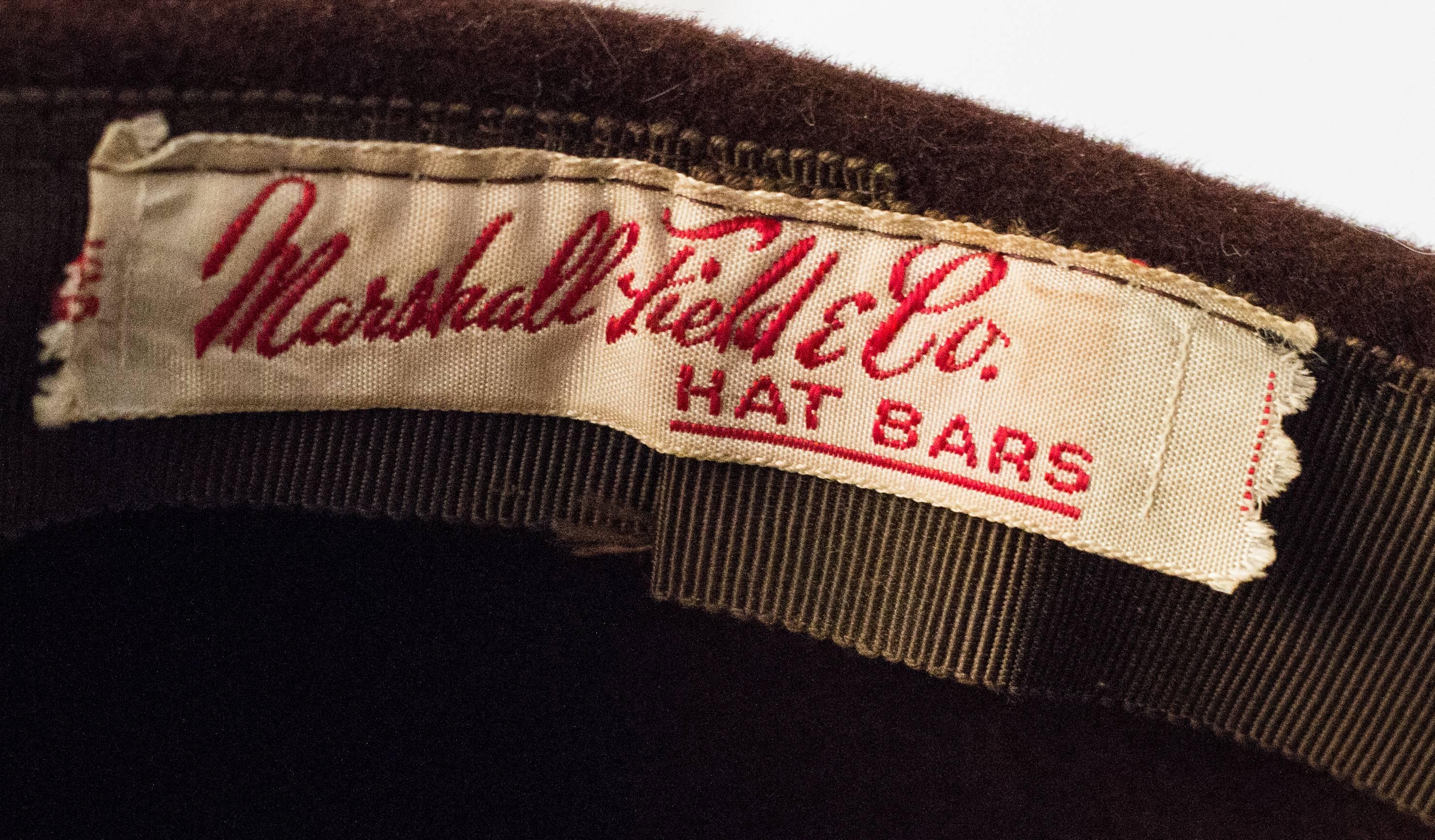 Women's 30s Brown Fur Felt Tulip Hat