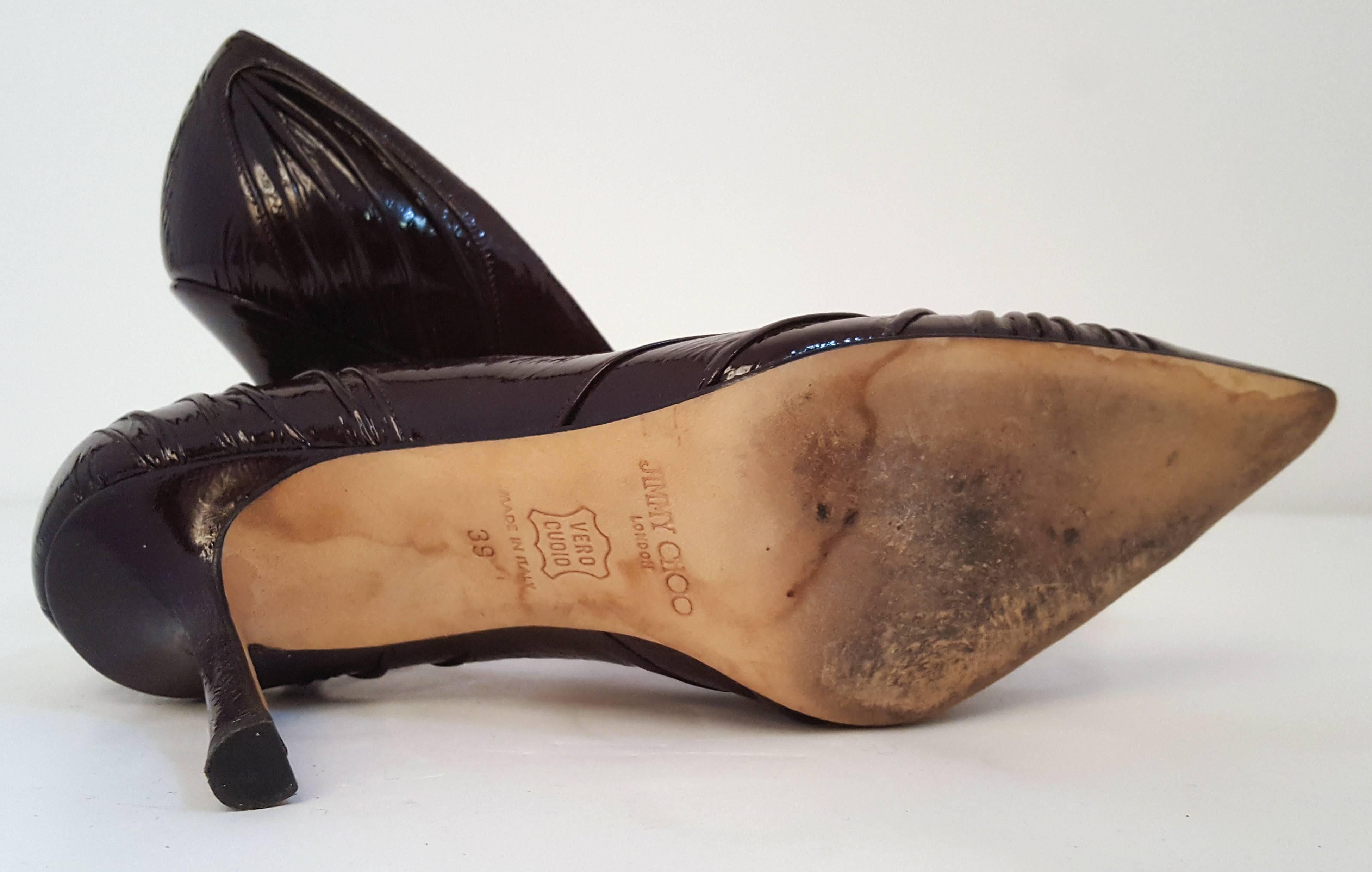 Black Jimmy Choo Espresso Patent Leather Heels