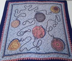 80s Ginnie Johansen Pocket Watch Silk Scarf