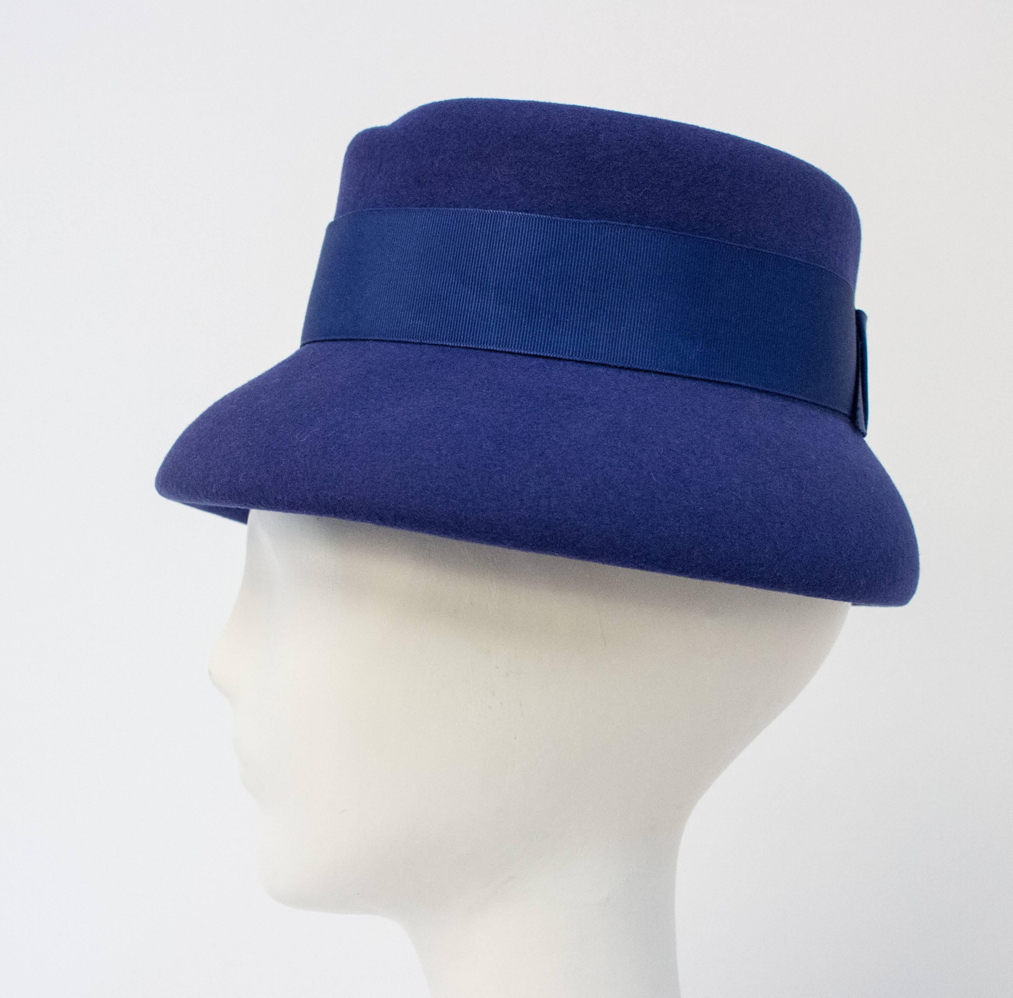 Women's 60s Violet Wool Felt Hat