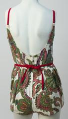 50s Cotton Paisley Sunsuit/ Swimsuit